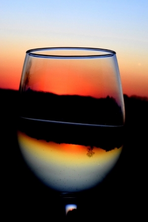 Sunset through Wineglass - Sample Photo/Poster Image